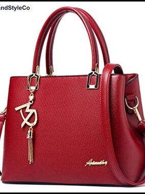 PU Leather Satchel Tote Bag Top Handle Shoulder Crossbody Purse